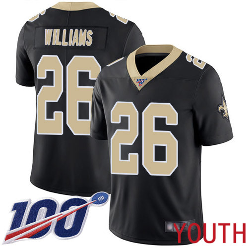 New Orleans Saints Limited Black Youth P J  Williams Home Jersey NFL Football #26 100th Season Vapor Untouchable Jersey